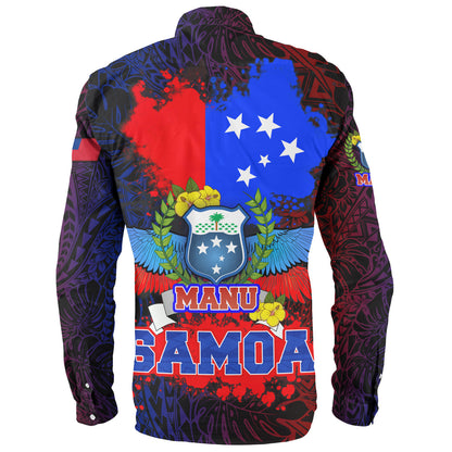Samoa Long Sleeve Shirt Manu Wings Color Flag Style