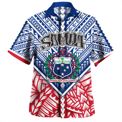Samoa Hawaiian Shirt Map And Seal Samoan Patterns