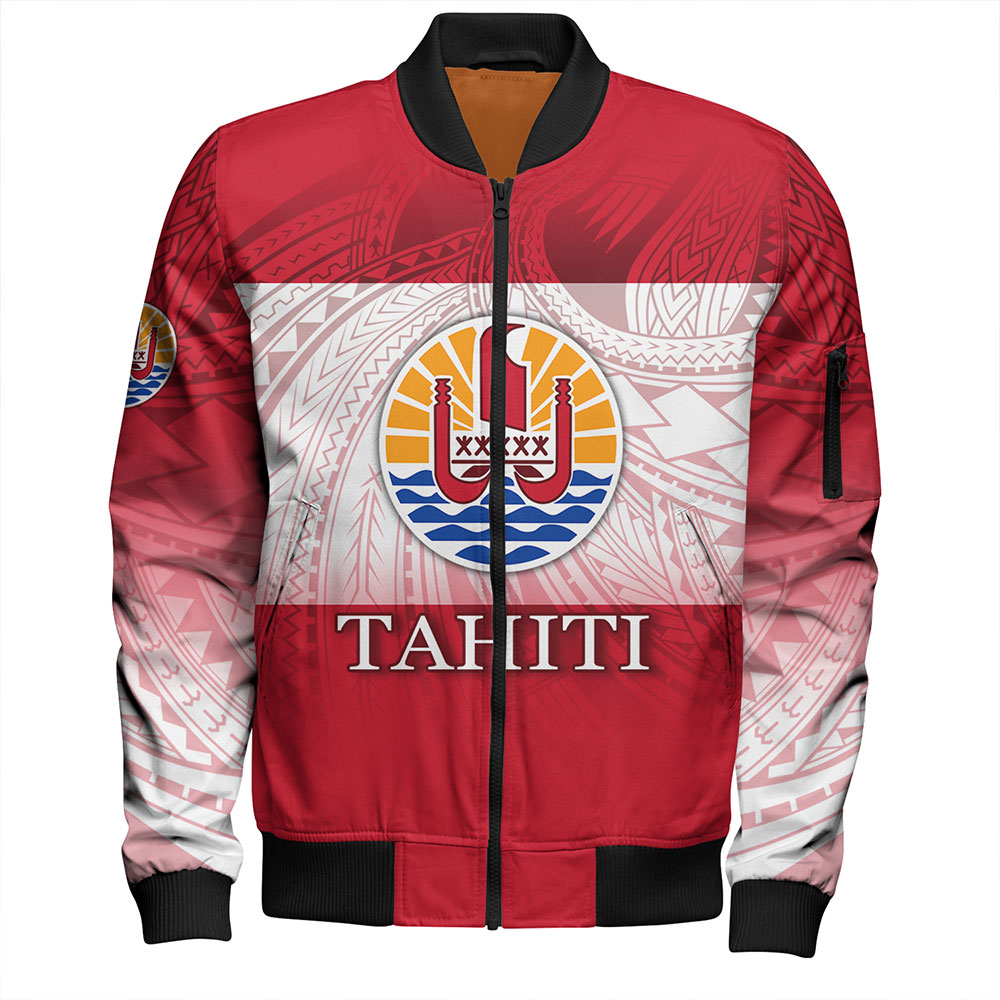 Tahiti Bomber Jacket - Flag Color With Traditional Patterns