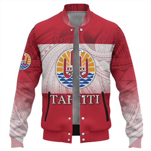 Tahiti Baseball Jacket - Flag Color With Traditional Patterns