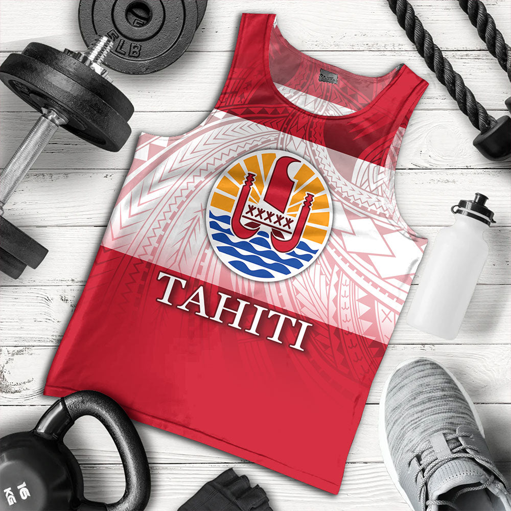 Tahiti Tank Top - Flag Color With Traditional Patterns