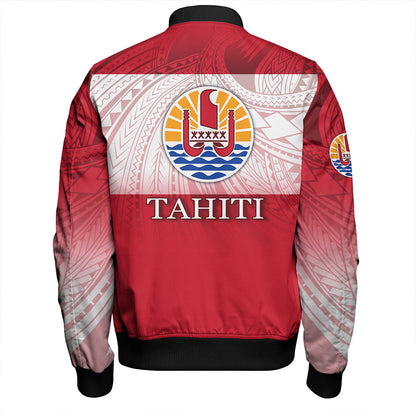 Tahiti Bomber Jacket - Flag Color With Traditional Patterns