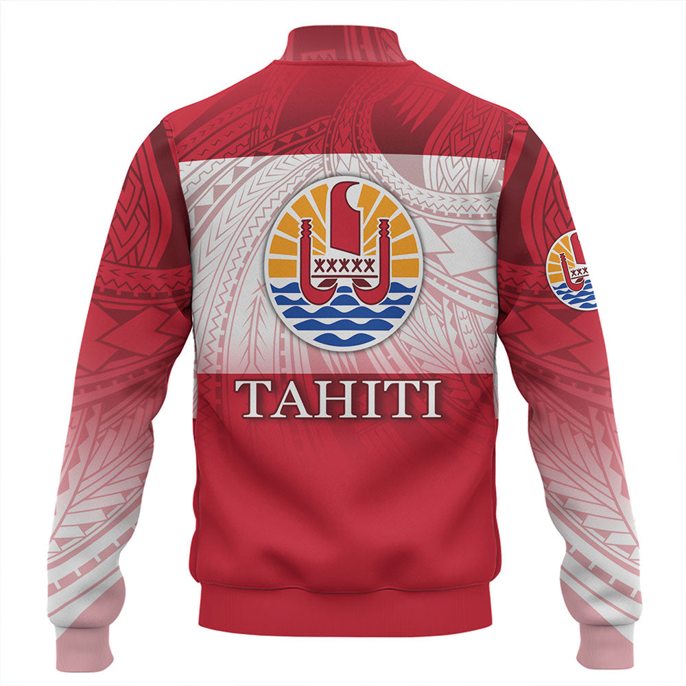 Tahiti Baseball Jacket - Flag Color With Traditional Patterns