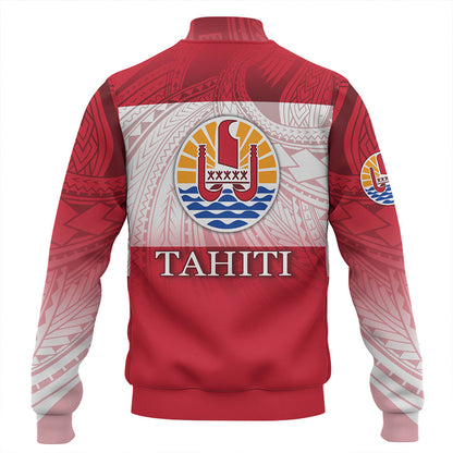 Tahiti Baseball Jacket - Flag Color With Traditional Patterns