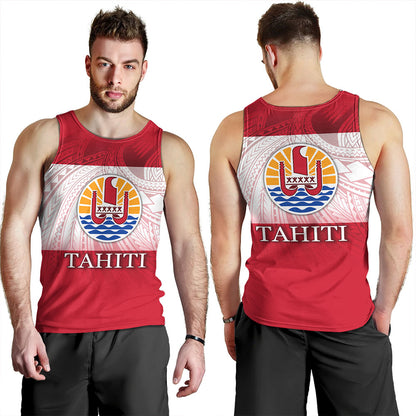 Tahiti Tank Top - Flag Color With Traditional Patterns