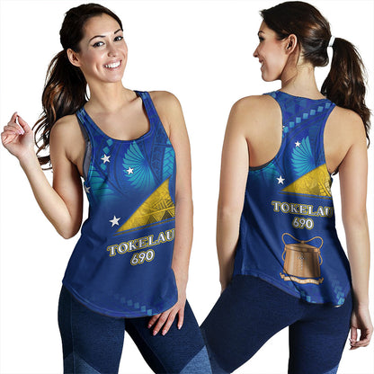 Tokelau Women Tank Flag Color With Traditional Patterns