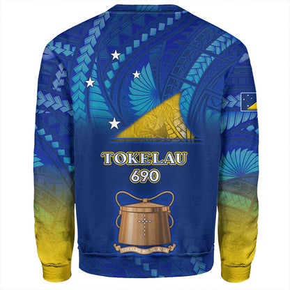 Tokelau Sweatshirt Flag Color With Traditional Patterns