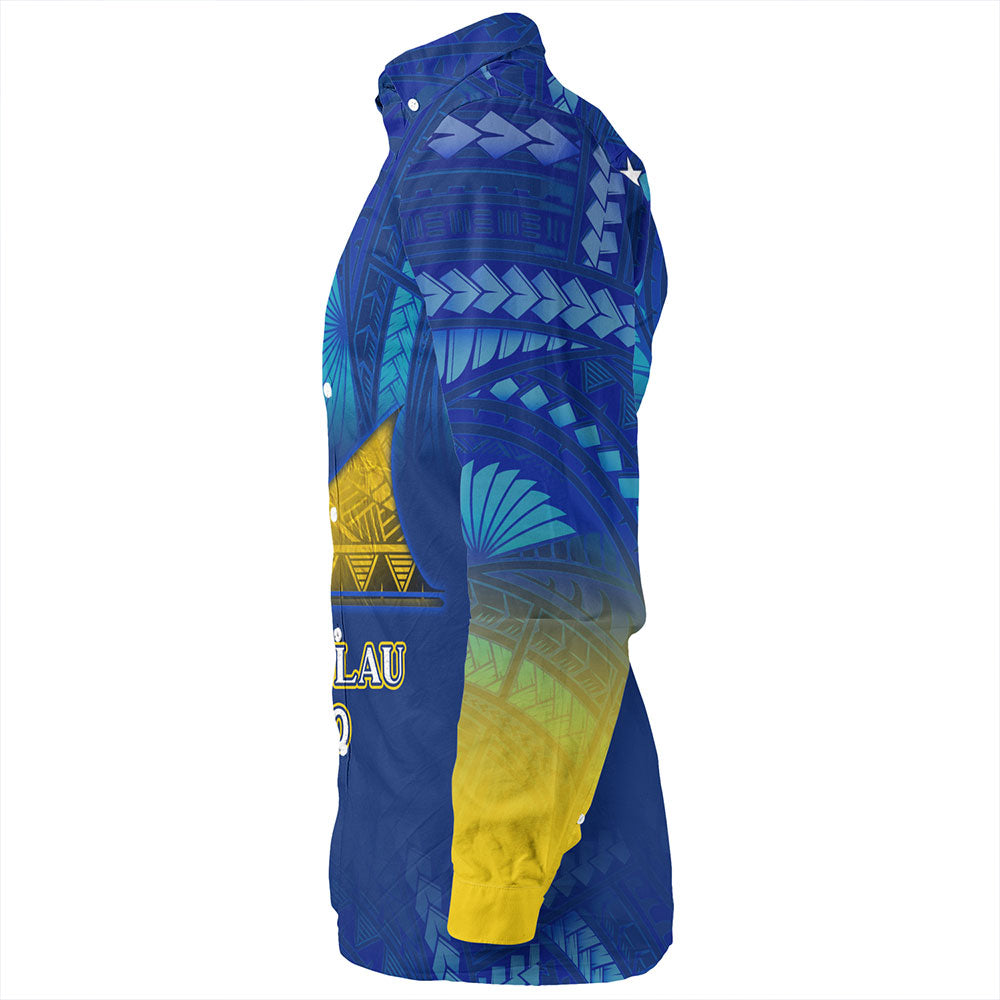 Tokelau Long Sleeve Shirt Flag Color With Traditional Patterns