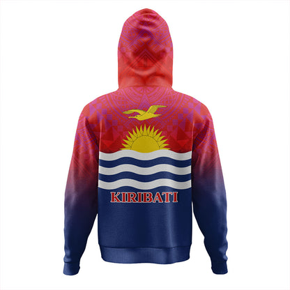 Kiribati Hoodie Flag Color With Traditional Patterns