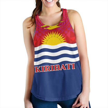 Kiribati Women Tank Flag Color With Traditional Patterns
