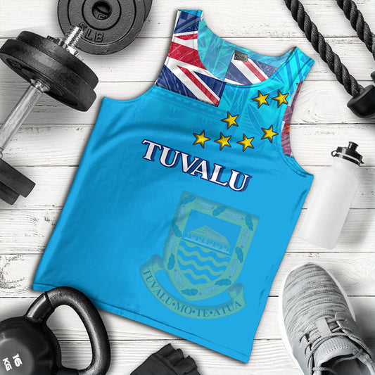 Tuvalu Tank Top Flag Color With Traditional Patterns