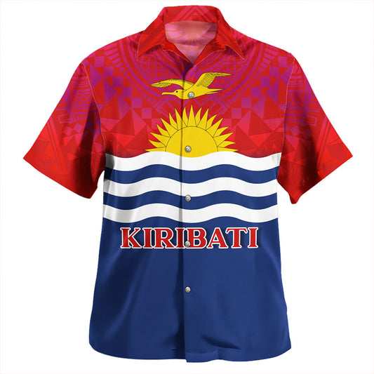 Kiribati Hawaiian Shirt Flag Color With Traditional Patterns