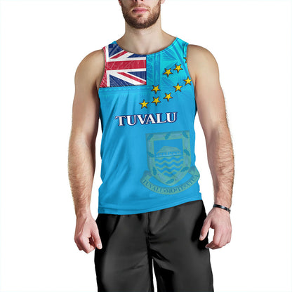 Tuvalu Tank Top Flag Color With Traditional Patterns