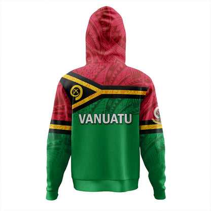 Vanuatu Hoodie - Flag Color With Traditional Patterns
