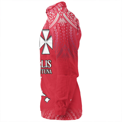 Wallis And Futuna Long Sleeve Shirt Flag Color With Traditional Patterns