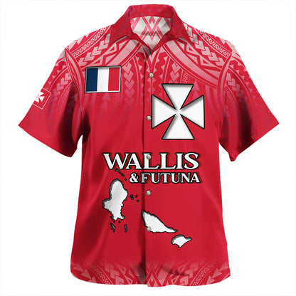 Wallis And Futuna Hawaiian Shirt Flag Color With Traditional Patterns
