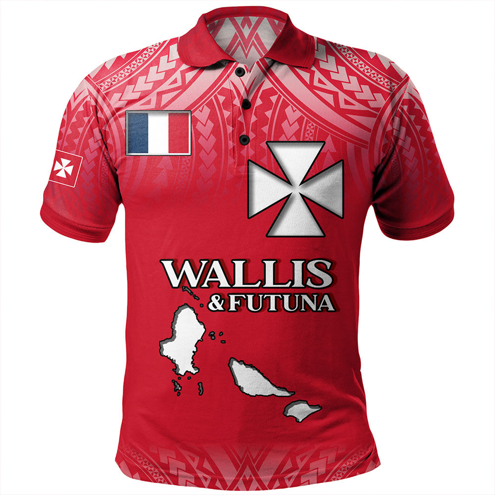 Wallis And Futuna Polo Shirt Flag Color With Traditional Patterns