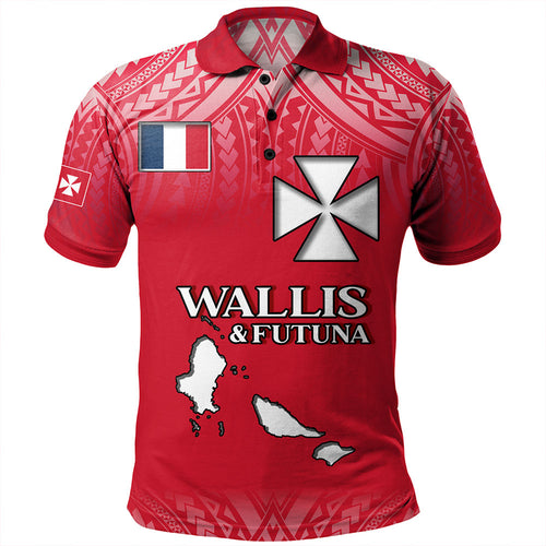 Wallis And Futuna Polo Shirt Flag Color With Traditional Patterns