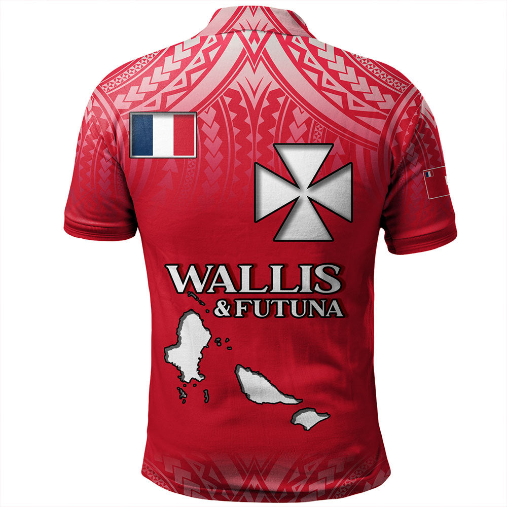Wallis And Futuna Polo Shirt Flag Color With Traditional Patterns