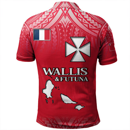 Wallis And Futuna Polo Shirt Flag Color With Traditional Patterns