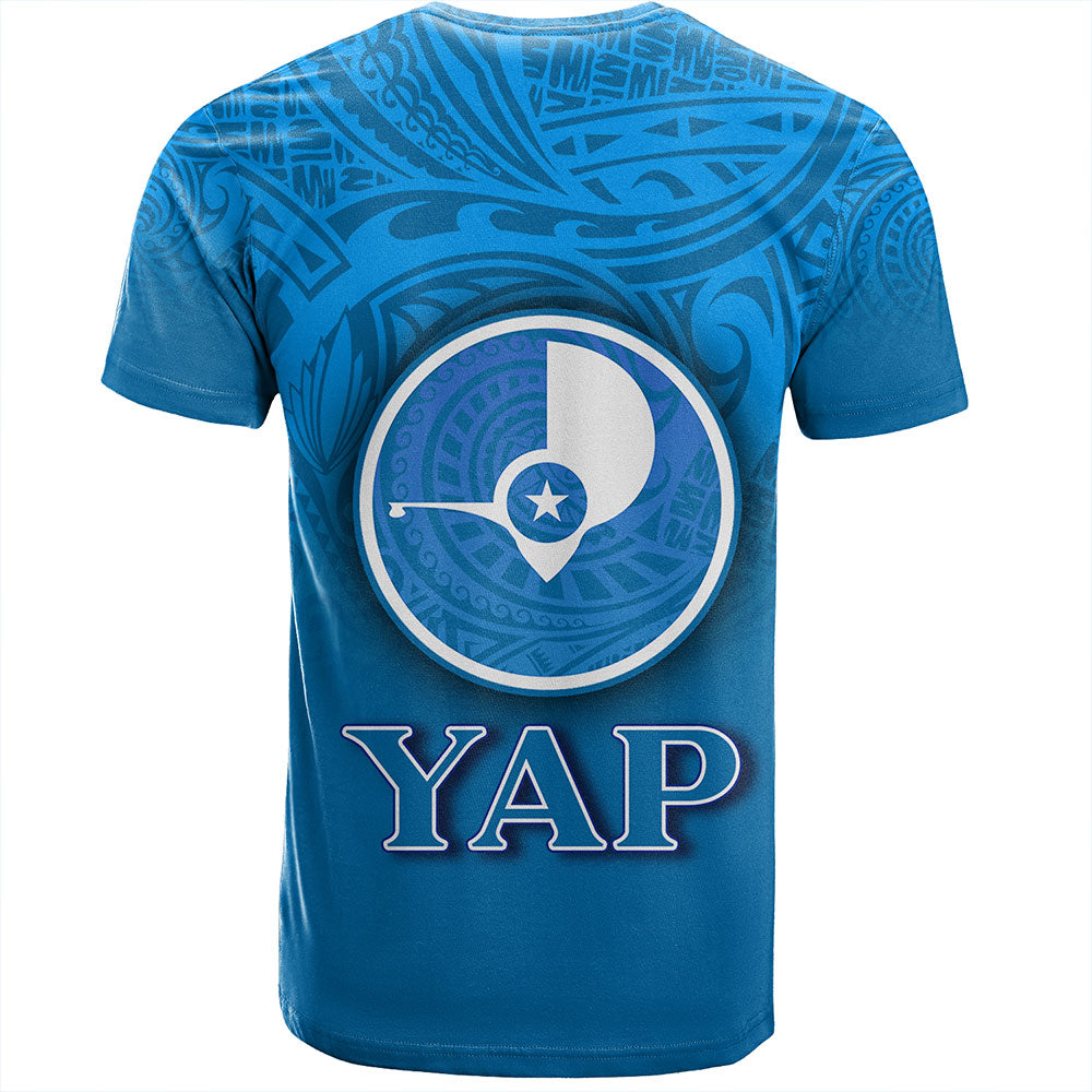 Yap State T-Shirt Flag Color With Traditional Patterns