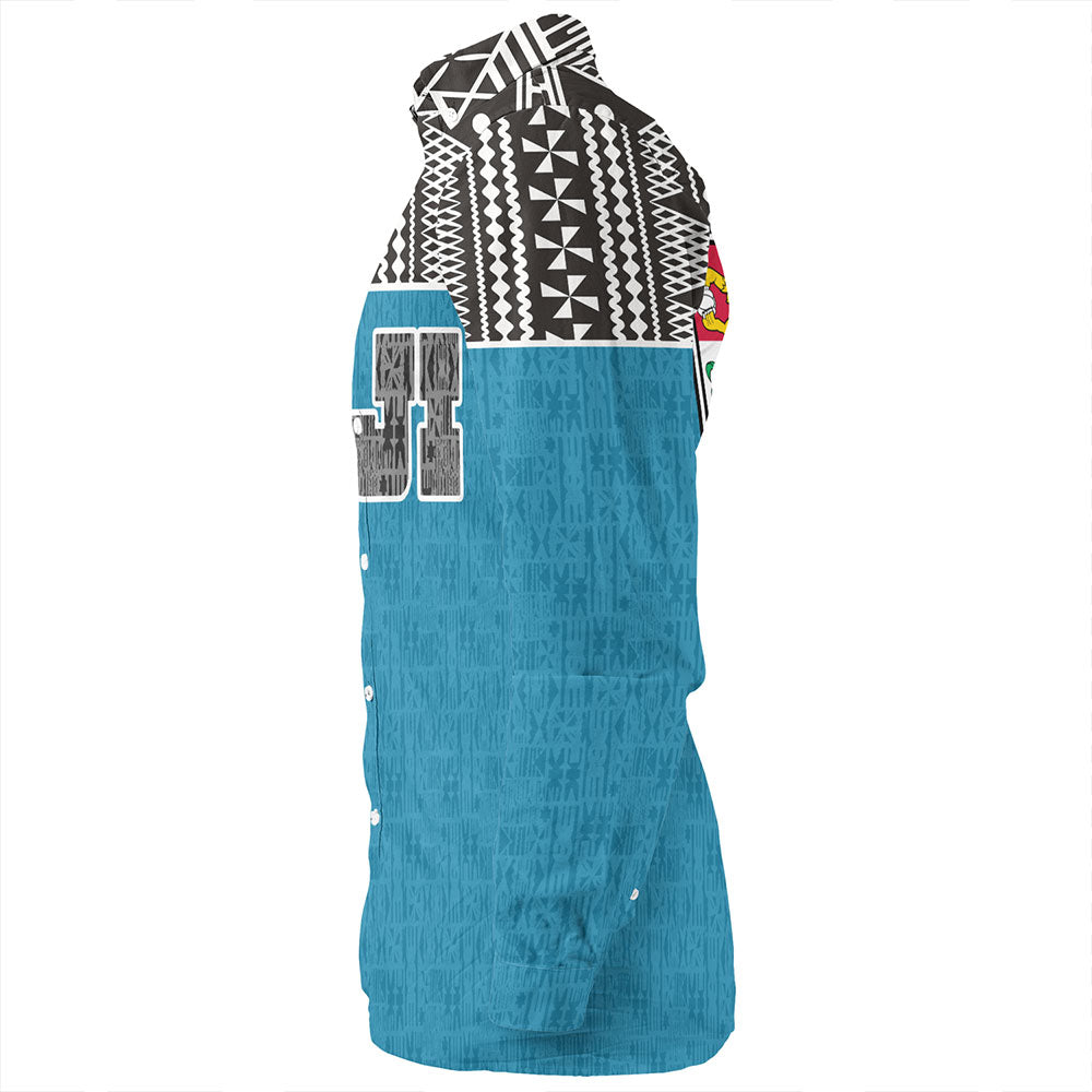 Fiji Long Sleeve Shirt Fijian Tapa Pattern
