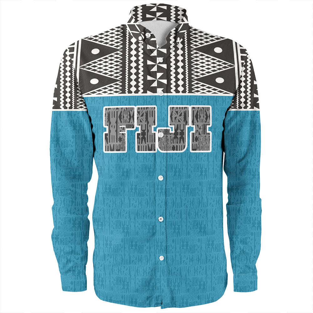 Fiji Long Sleeve Shirt Fijian Tapa Pattern