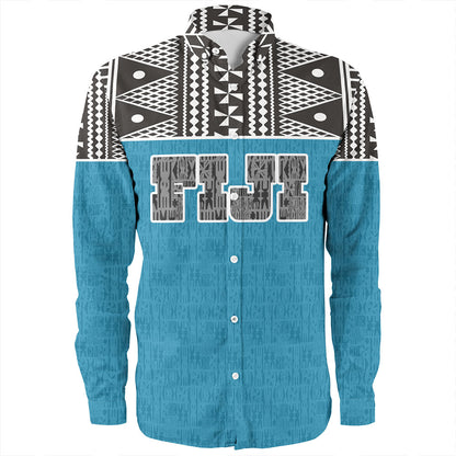 Fiji Long Sleeve Shirt Fijian Tapa Pattern