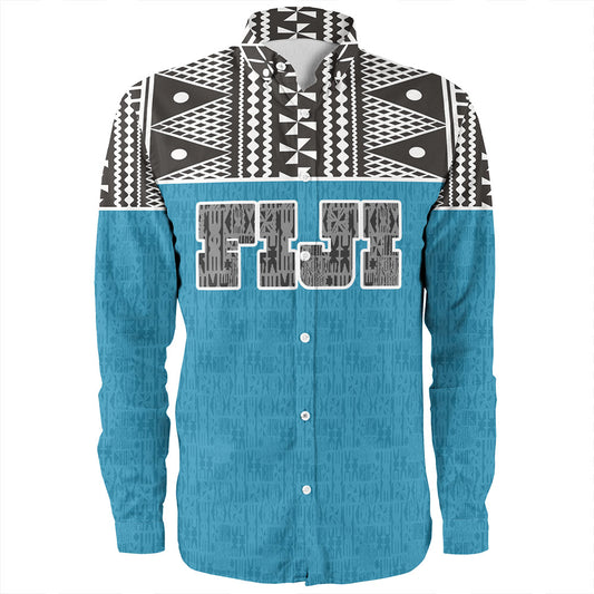 Fiji Long Sleeve Shirt Fijian Tapa Pattern