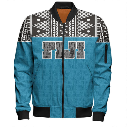 Fiji Bomber Jacket Fijian Tapa Pattern
