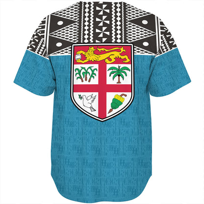 Fiji Baseball Shirt Fijian Tapa Pattern
