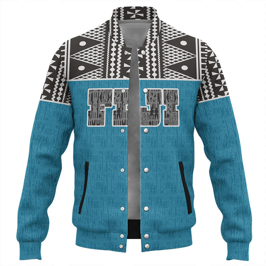 Fiji Baseball Jacket Fijian Tapa Pattern