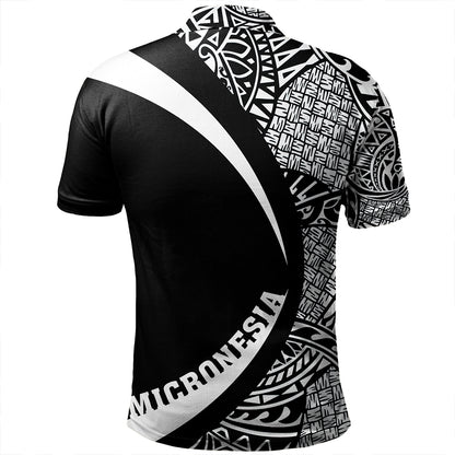 Federated States of Micronesia Polo Shirt Coat Of Arm Lauhala White Circle