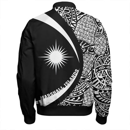 Marshall Islands Bomber Jacket Coat Of Arm Lauhala White Circle