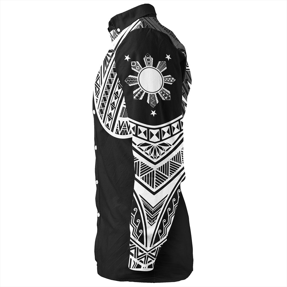 Philippines Long Sleeve Shirt Sun Star Warrior Style White
