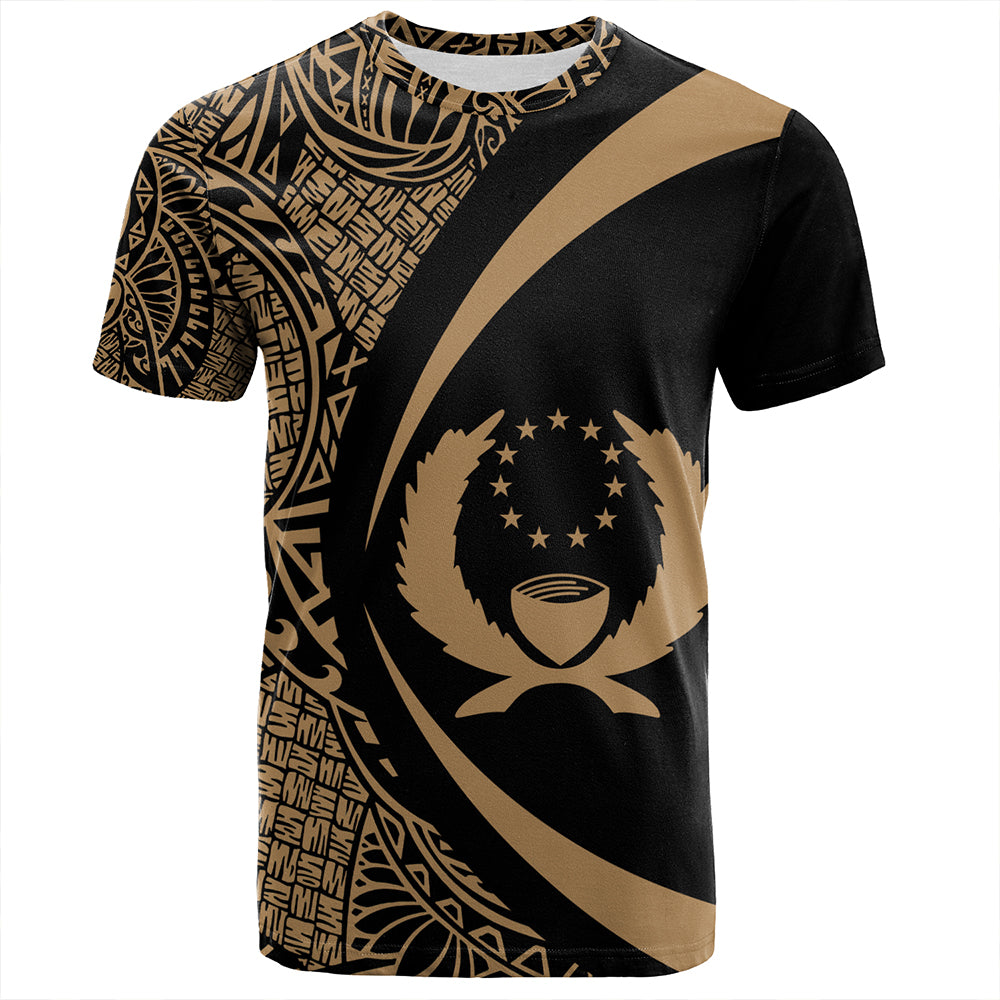 Pohnpei T-Shirt Coat Of Arm Lauhala Gold Circle