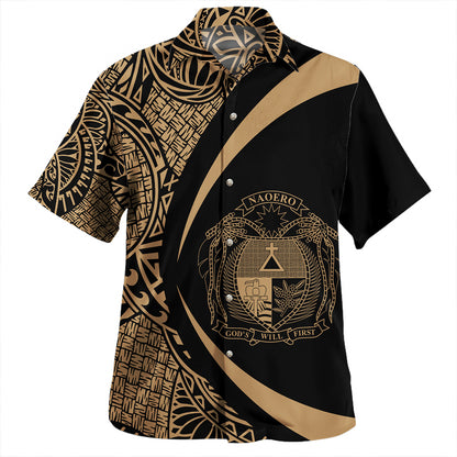 Nauru Hawaiian Shirt Coat Of Arm Lauhala Gray Circle