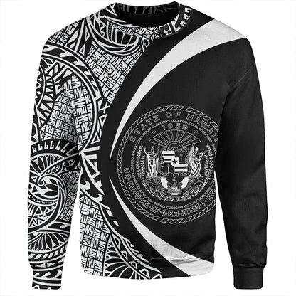 Hawaii Sweatshirt Coat Of Arm Lauhala White Circle