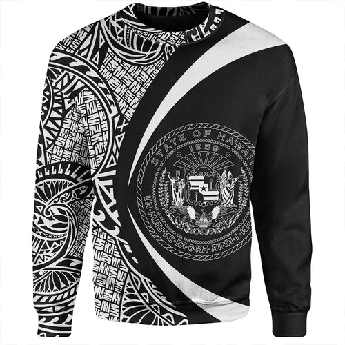 Hawaii Sweatshirt Coat Of Arm Lauhala White Circle