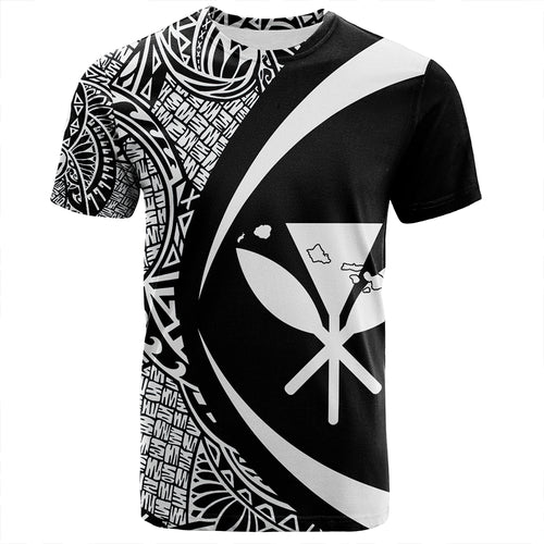 Hawaii T-Shirt Kanaka Maoli Hawaiian Map Lauhala White Circle