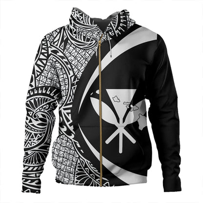 Hawaii Hoodie Kanaka Maoli Hawaiian Map Lauhala White Circle