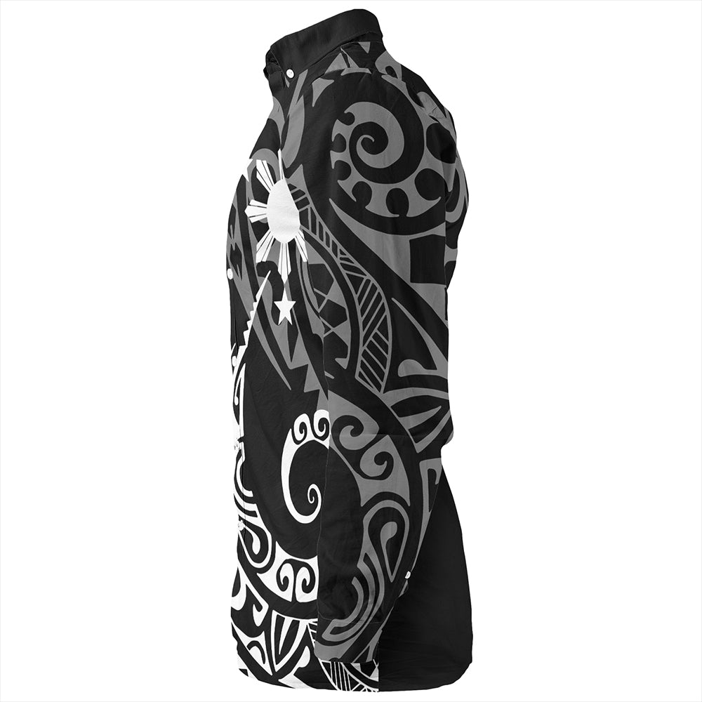 The Philippines Long Sleeve Shirt Sun White Kakau Style