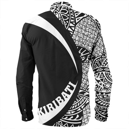 Kiribati Long Sleeve Shirt Coat Of Arm Lauhala White Circle