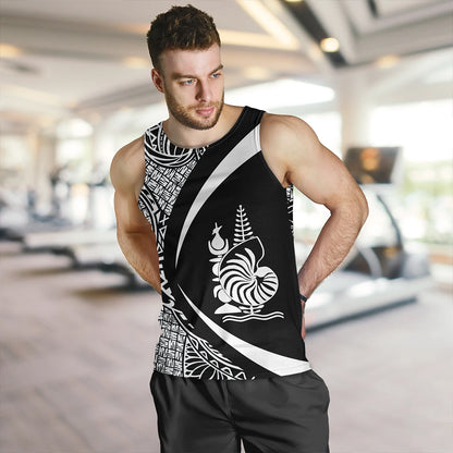 New Caledonia Tank Top Coat Of Arm Lauhala White Circle