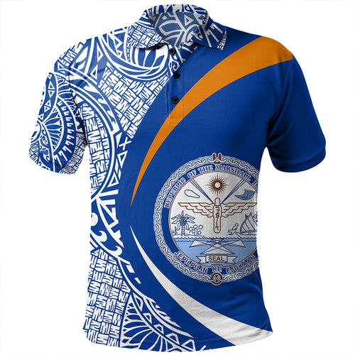Marshall Islands Polo Shirt Coat Of Arm Lauhala Circle