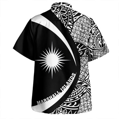 Marshall Islands Hawaiian Shirt Coat Of Arm Lauhala White Circle