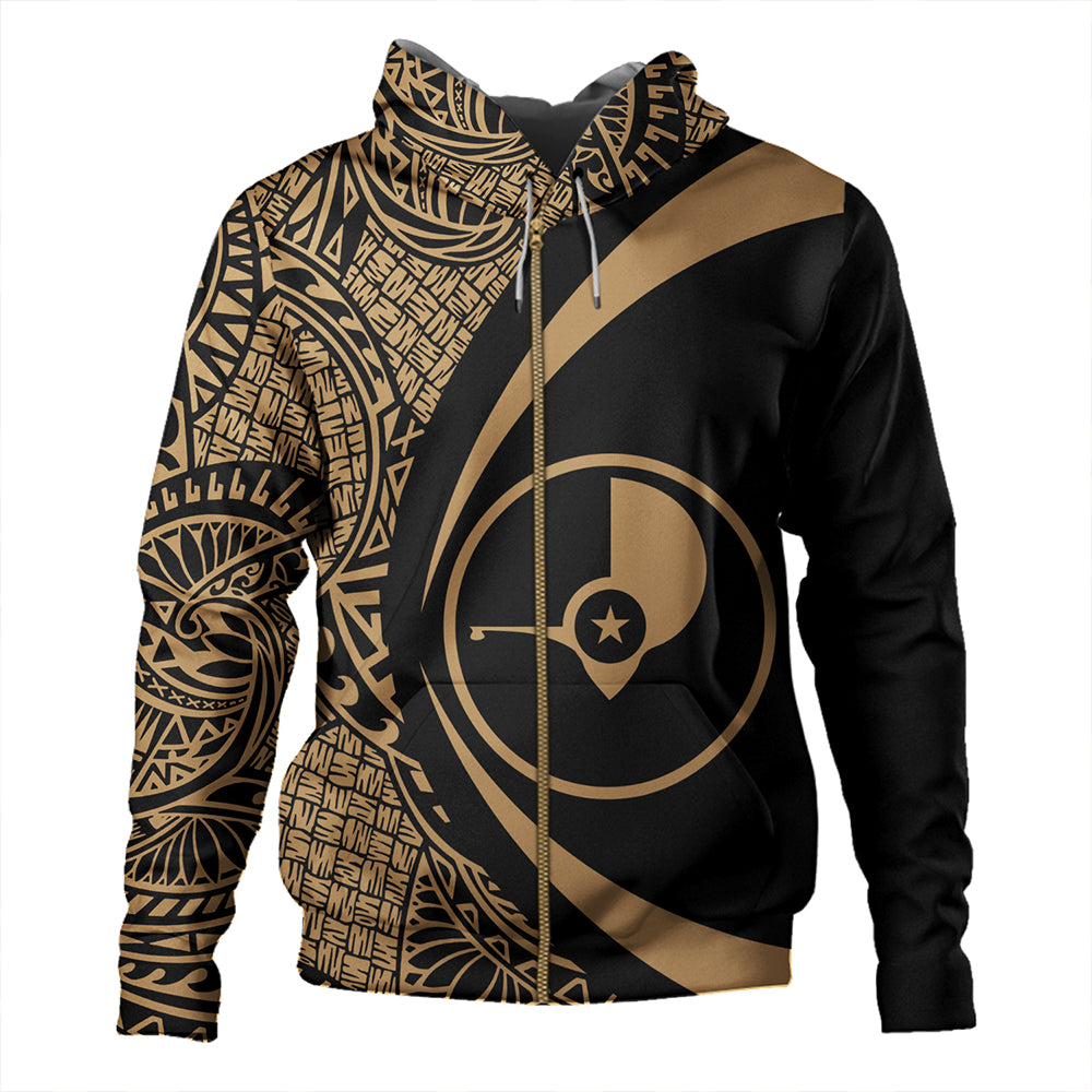 Yap Hoodie Coat Of Arm Lauhala Gold Circle