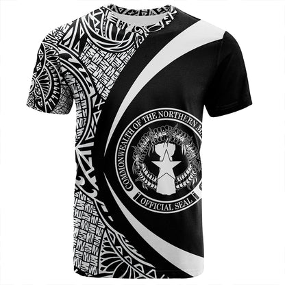Northern Mariana Islands T-Shirt Coat Of Arm Lauhala White Circle
