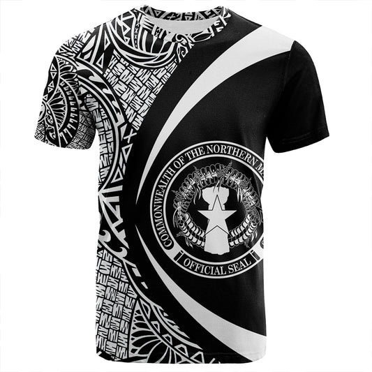 Northern Mariana Islands T-Shirt Coat Of Arm Lauhala White Circle