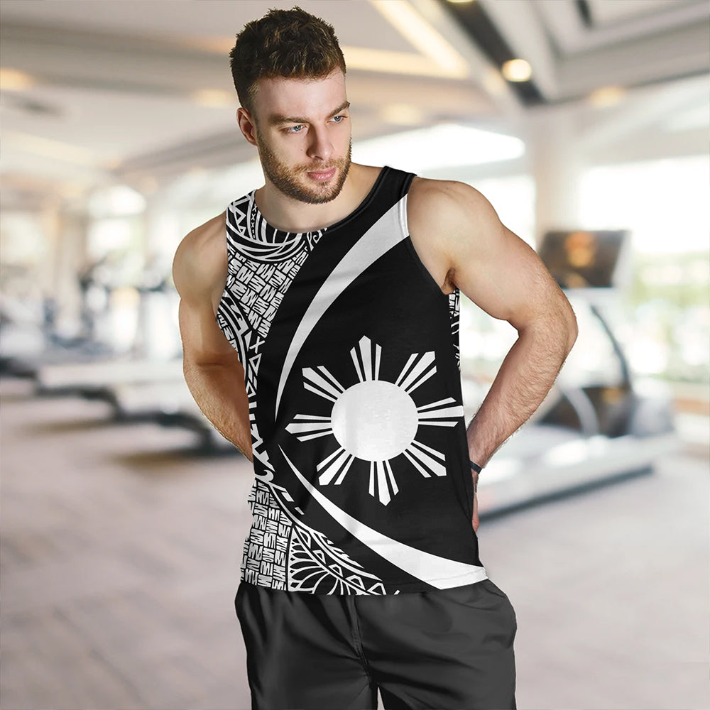 Philippines Tank Top Coat Of Arm Lauhala White Circle